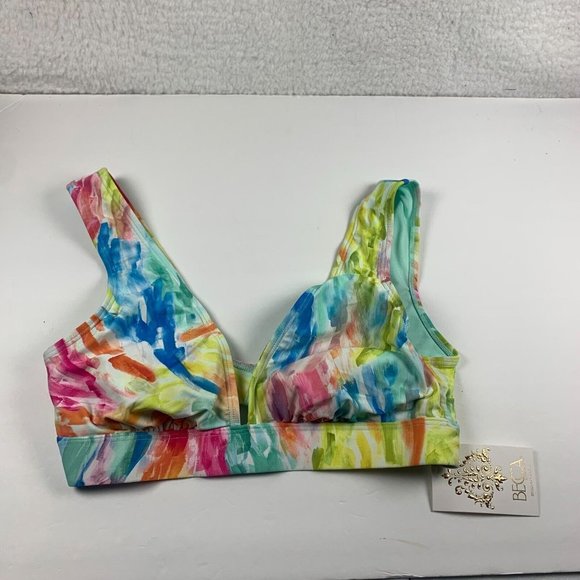 Becca by Rebecca Virtue Women's Multicolor Bikini‎ Swimwear Top Large NWT 6274 - Picture 1 of 6
